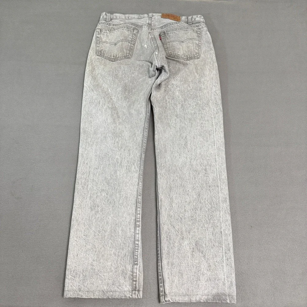 Levis 501 Jeans Men 32x30 Gray Acid Wash Cotton Made in USA Vintage Button Fly